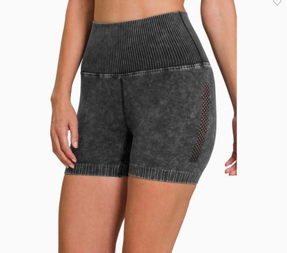 Ribbed Snatched Biker Shorts
